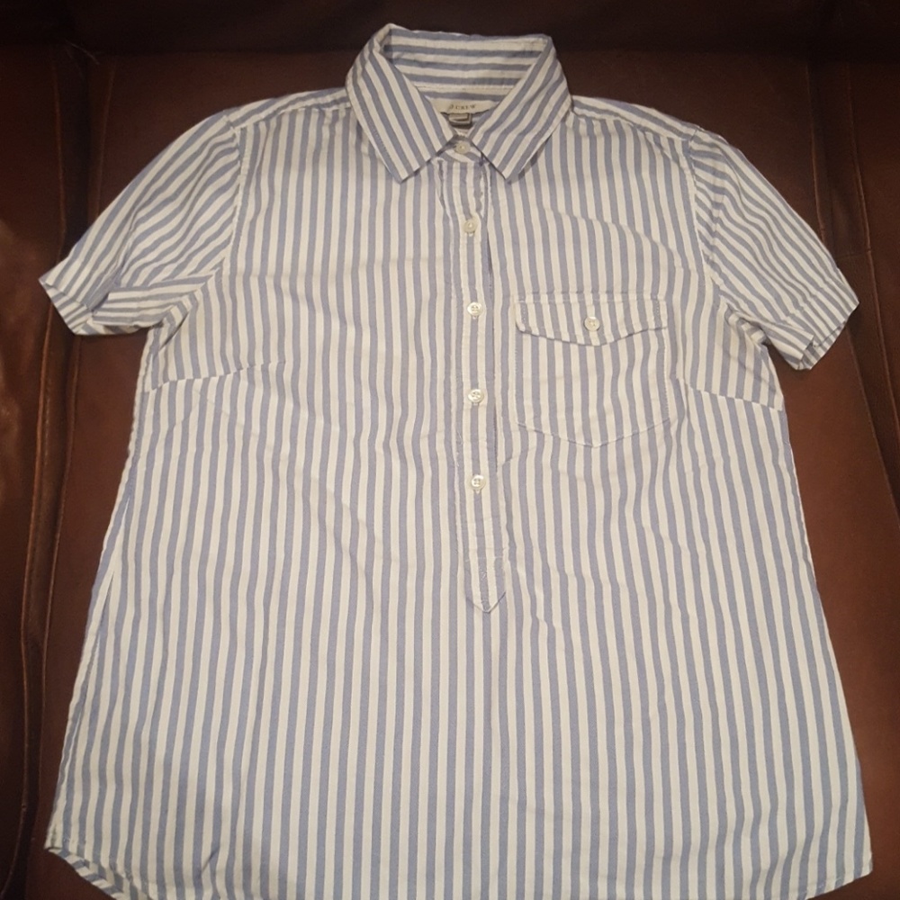 Blue/white striped top